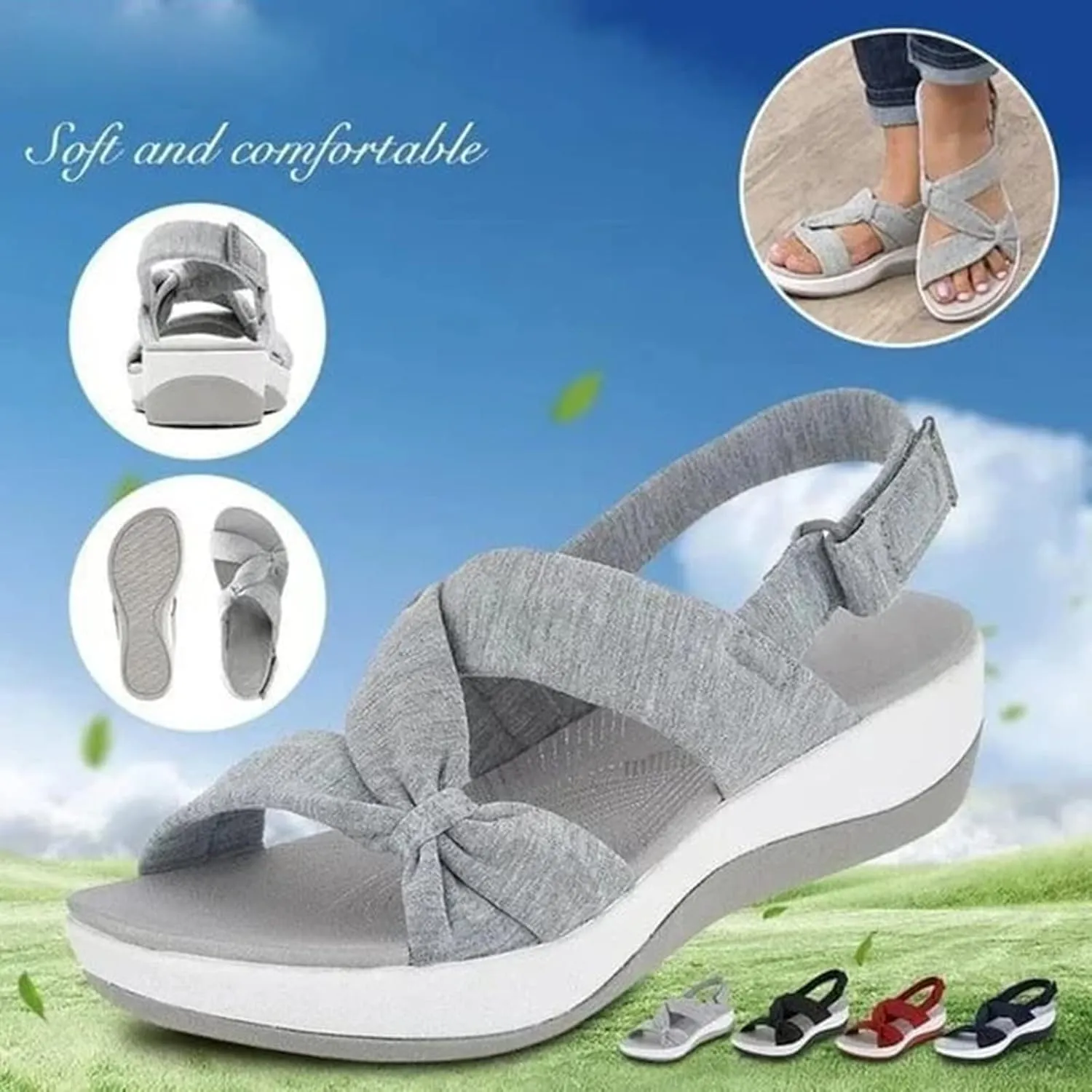 2024 New Women's Comfortable Orthopedic Arch Support Shoes, Dr. Care - Premium Orthopedic Round Toe Sandals