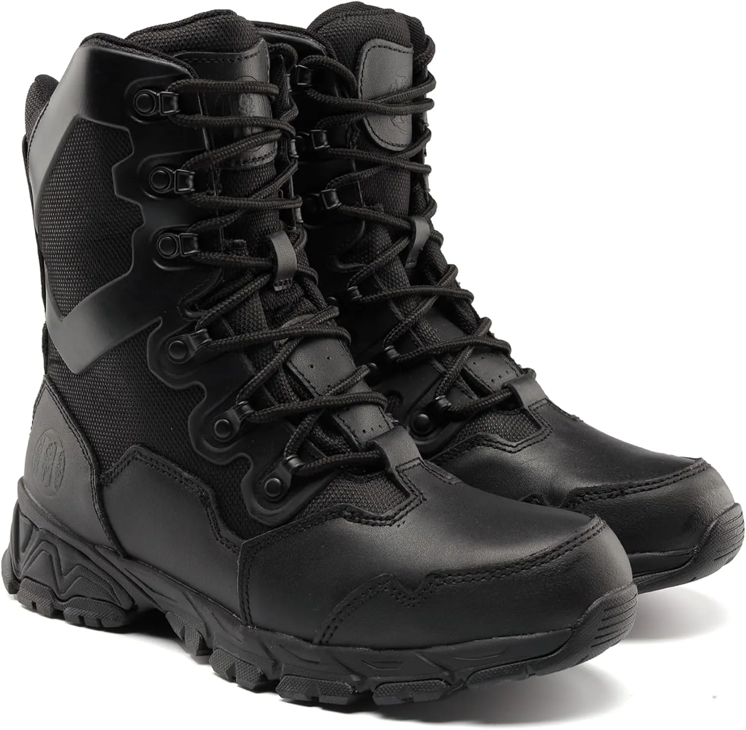 8" Waterproof Men's Military Tactical Work Boots, Hiking Motorcycle Combat Slip/Oil Resistant Boots with YKK Side Zipper