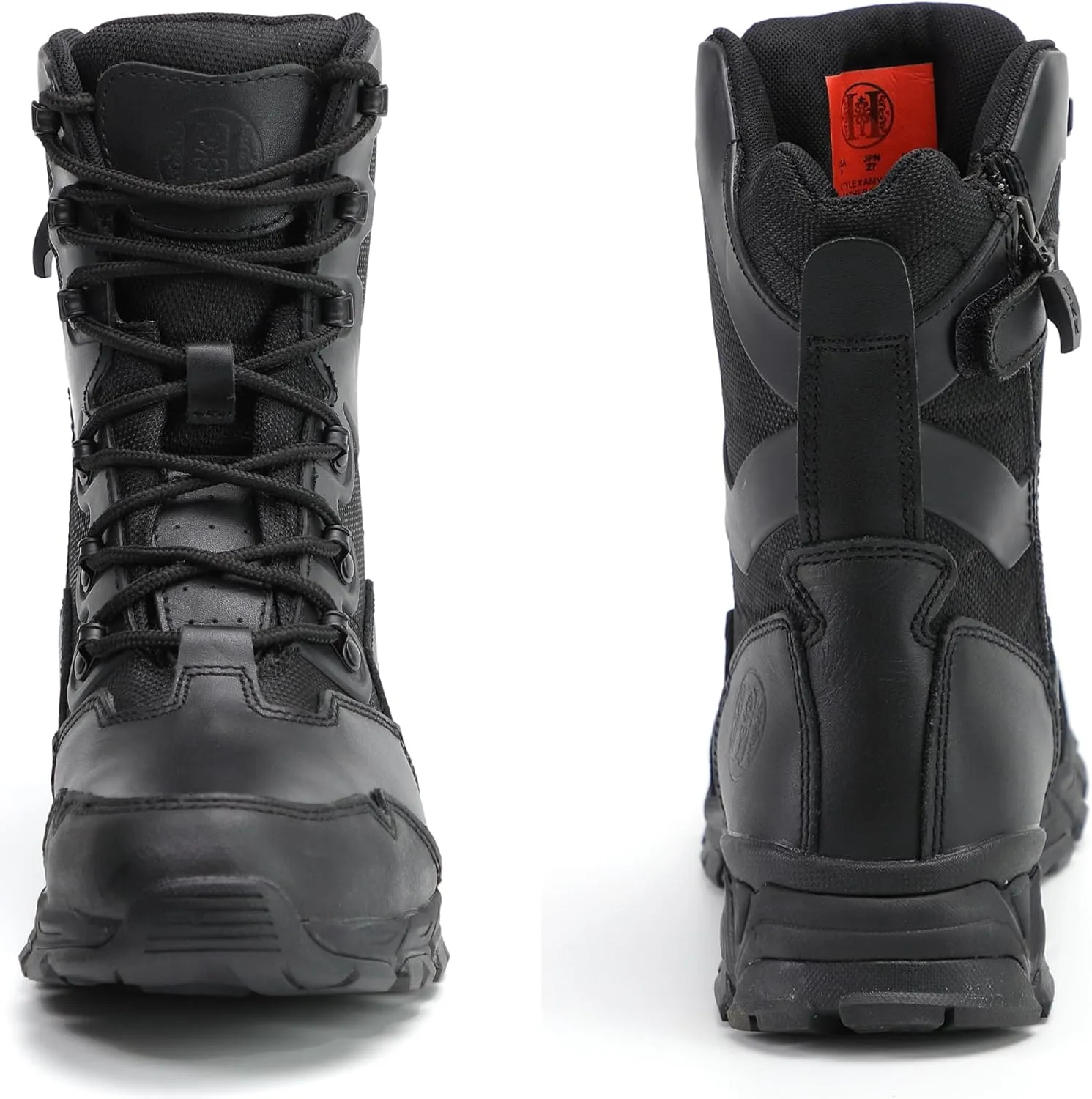 8" Waterproof Men's Military Tactical Work Boots, Hiking Motorcycle Combat Slip/Oil Resistant Boots with YKK Side Zipper