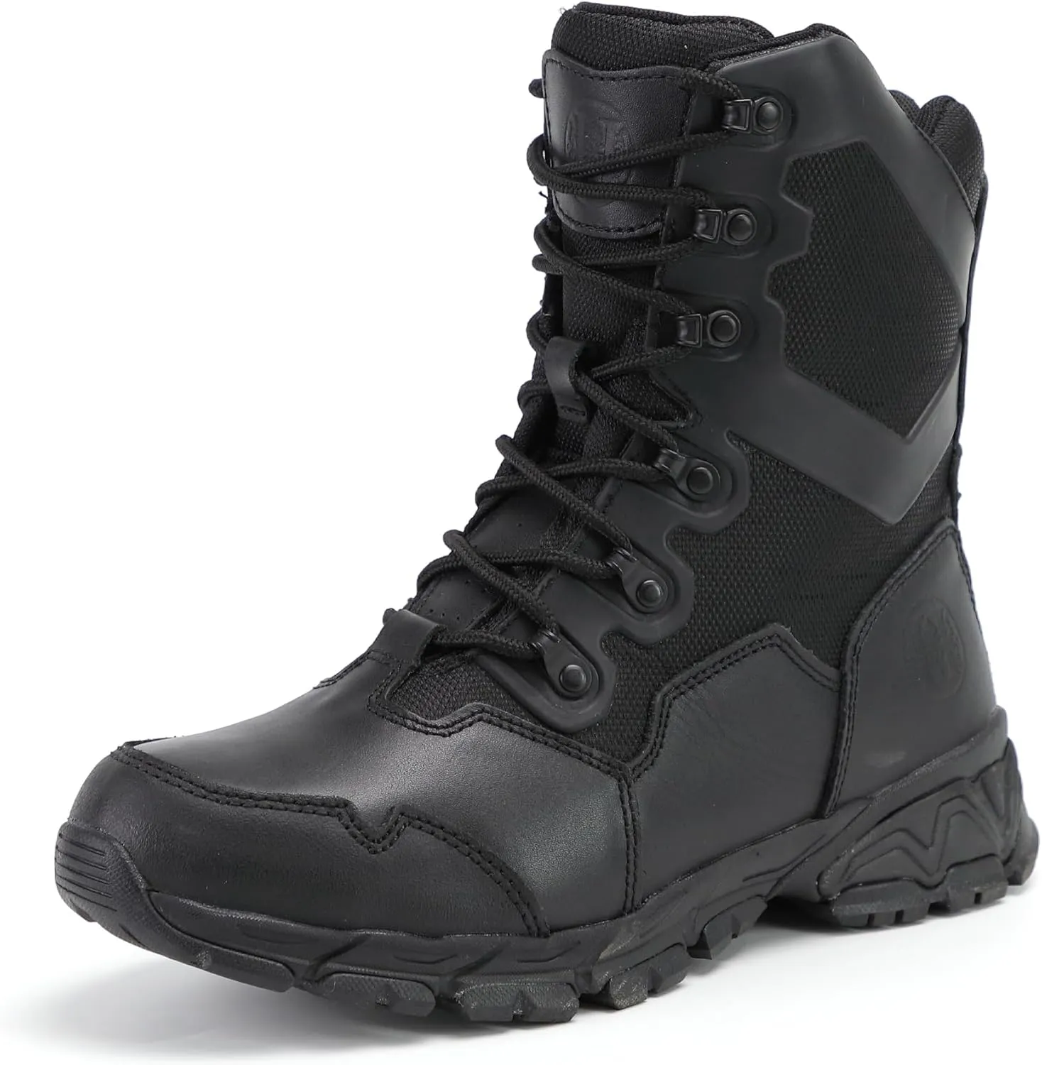 8" Waterproof Men's Military Tactical Work Boots, Hiking Motorcycle Combat Slip/Oil Resistant Boots with YKK Side Zipper