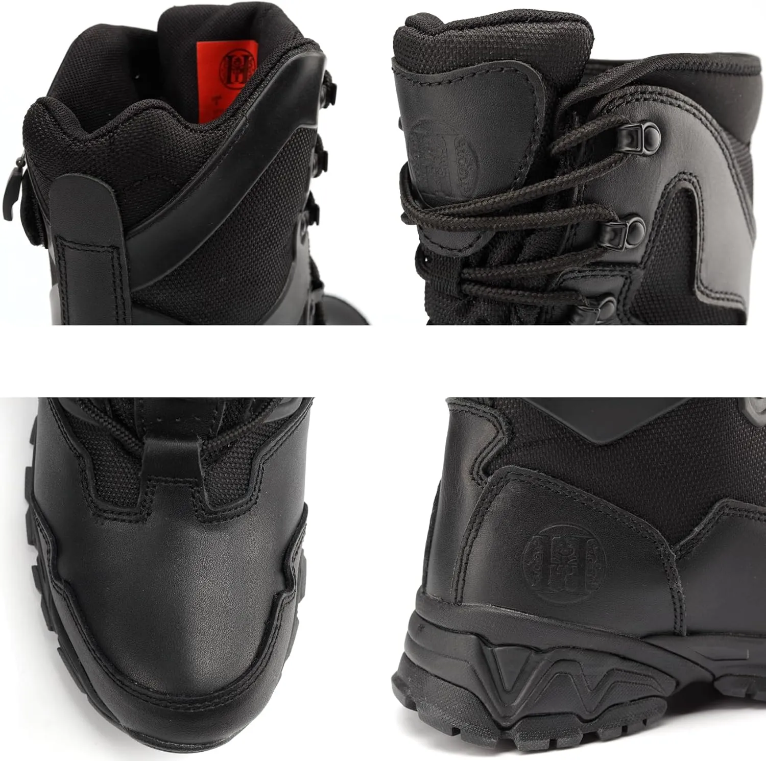 8" Waterproof Men's Military Tactical Work Boots, Hiking Motorcycle Combat Slip/Oil Resistant Boots with YKK Side Zipper