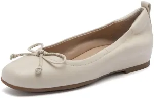 ABEO Cadence Bow Ballet Flats for Women | Built-in Orthotic Insole | Arch Support Flats Shoes | Dressy Work Low Wedge | Premium Leather Upper & Lining