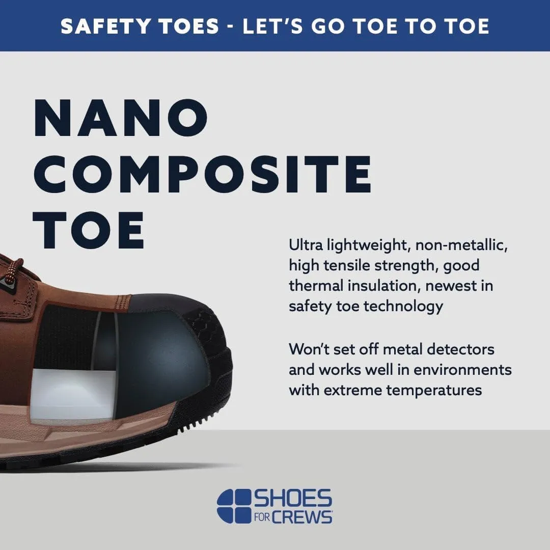 ACE Work Boots Defense, Men's, Women's, Unisex 8" or 6" Nano Composite Toe (NCT) Work Boots, Slip Resistant, Water Resistant, Black