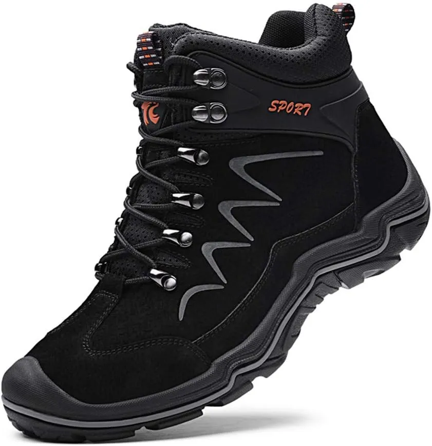 ailishabroy High Top Sneakers For Men Winter Warm Climbing Hiking Shoe Lace Up Ankle Boots