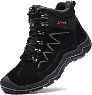 ailishabroy High Top Sneakers For Men Winter Warm Climbing Hiking Shoe Lace Up Ankle Boots