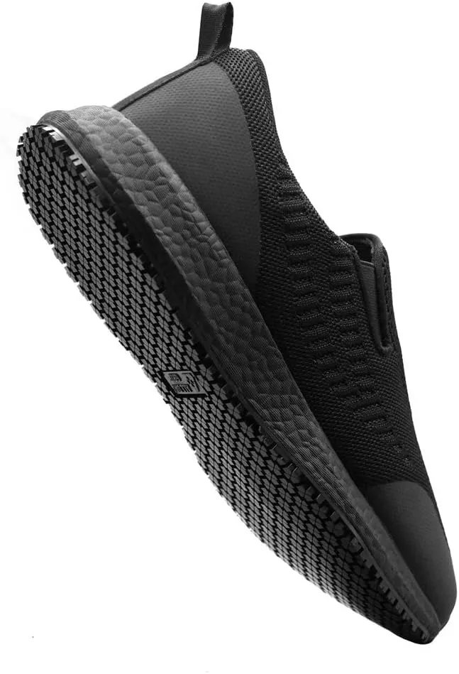 ALL DAY GRIP Men's Comfortable Ultra Slip-Resistant Shoes. Slip On Non Slip Work Sneakers for Healthcare and Food Service Workers.