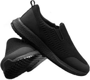 ALL DAY GRIP Men's Comfortable Ultra Slip-Resistant Shoes. Slip On Non Slip Work Sneakers for Healthcare and Food Service Workers.