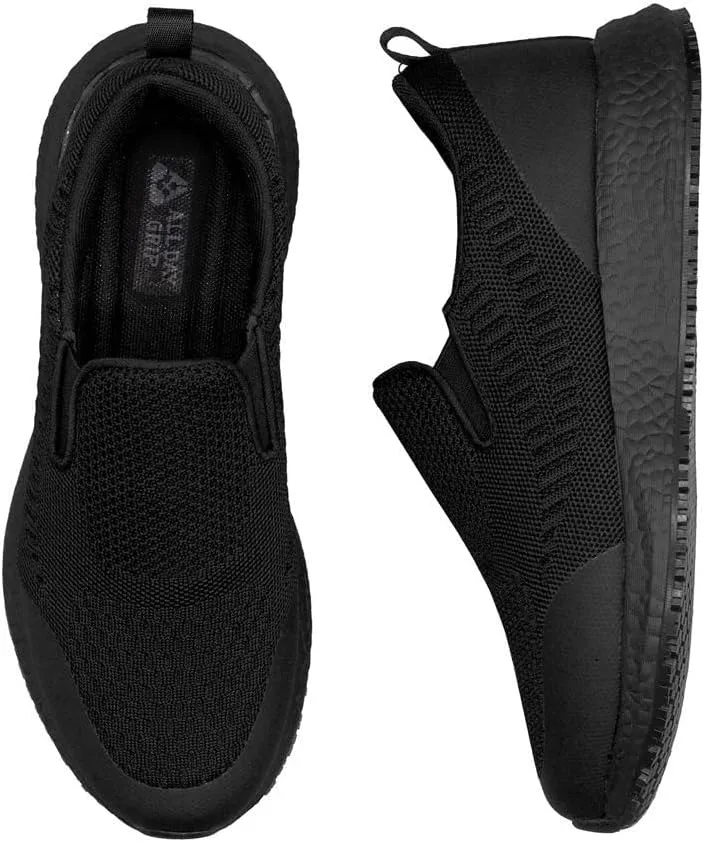 ALL DAY GRIP Men's Comfortable Ultra Slip-Resistant Shoes. Slip On Non Slip Work Sneakers for Healthcare and Food Service Workers.