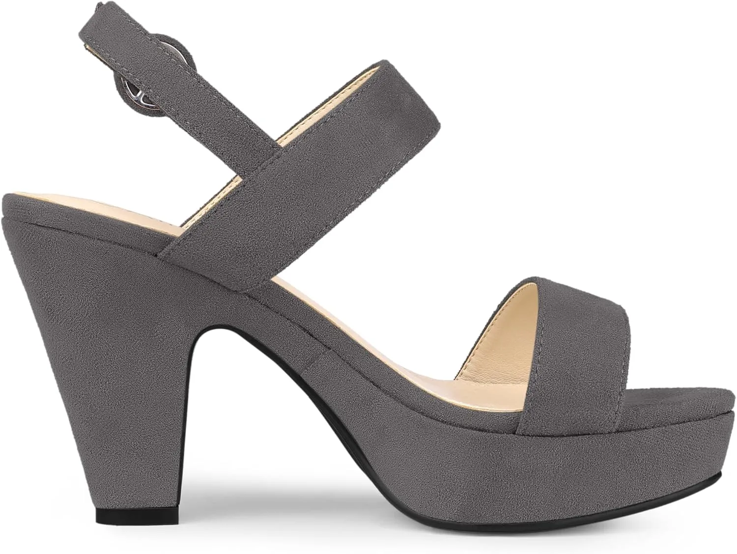 Allegra K Women's Slingback Platform Heels Chunky High Heel Sandals
