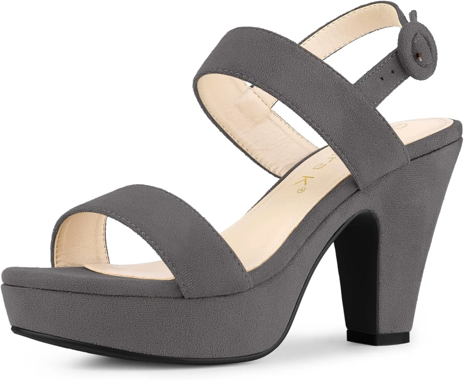 Allegra K Women's Slingback Platform Heels Chunky High Heel Sandals