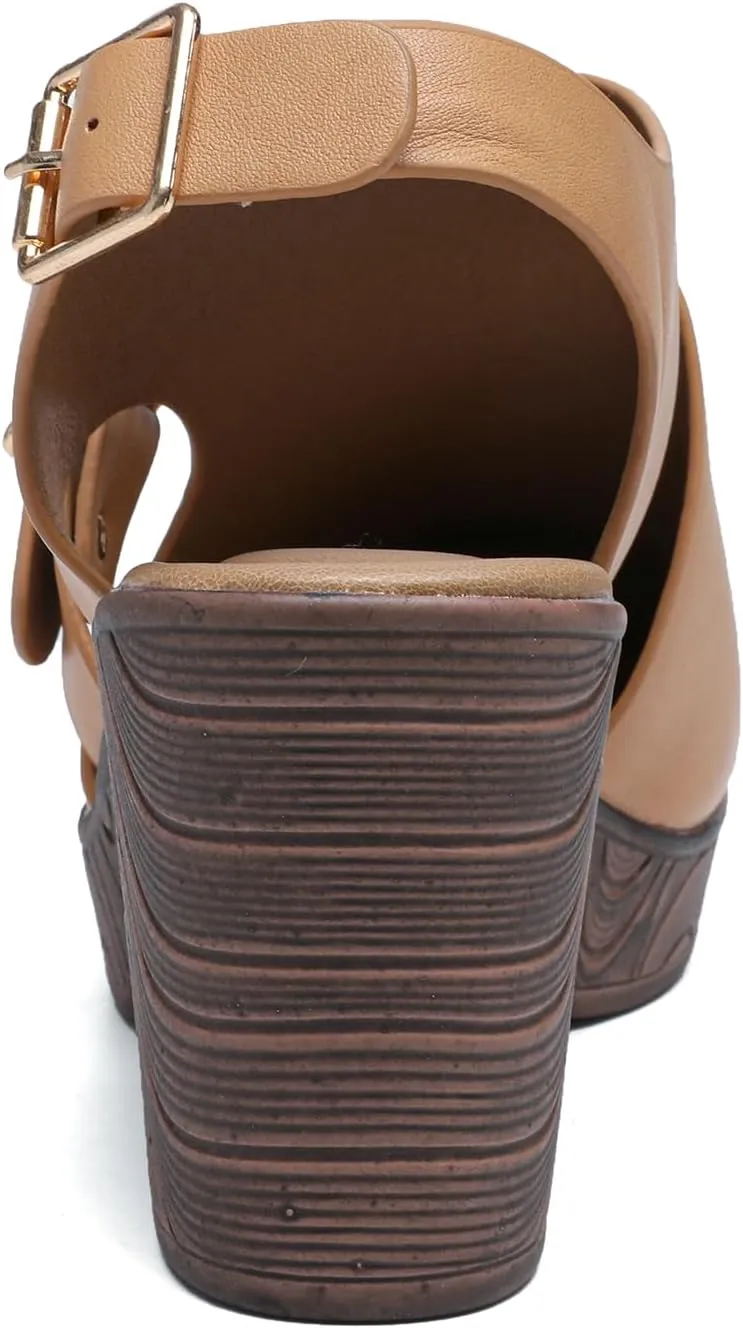 Altxic Women's Comfy Low Block Chunky Heels Sandals Closed Round Toe Casual Adjustable Slingback Strap Clogs