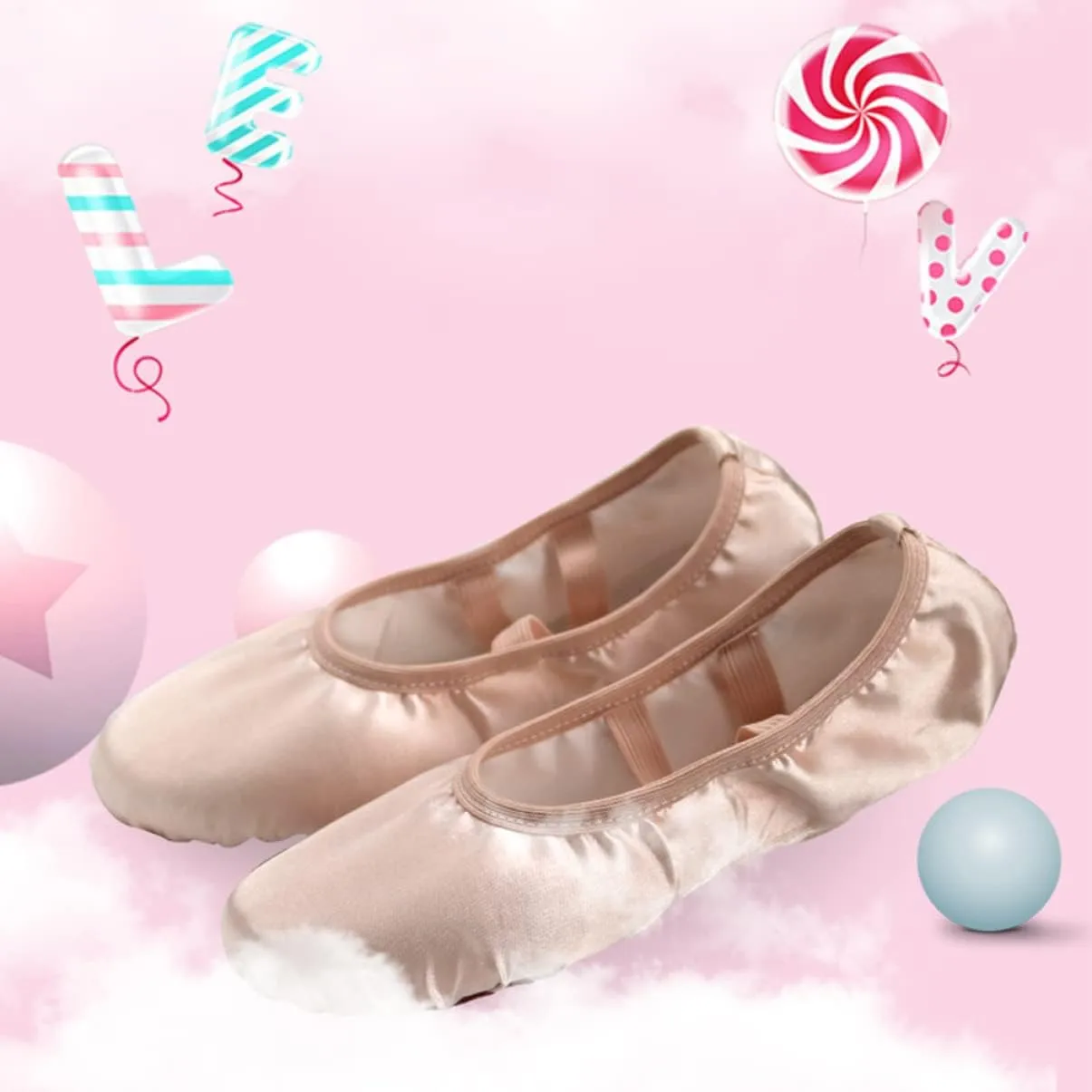 Anti- for Silk Gymnastic Rhythmic Ballet Girls Gymnastics Slippers Dancing Girls/Toddlers/Kids/Women Flats Slipper Size Womens Shoes Women Dance Color Flesh Soft Adults - Satin