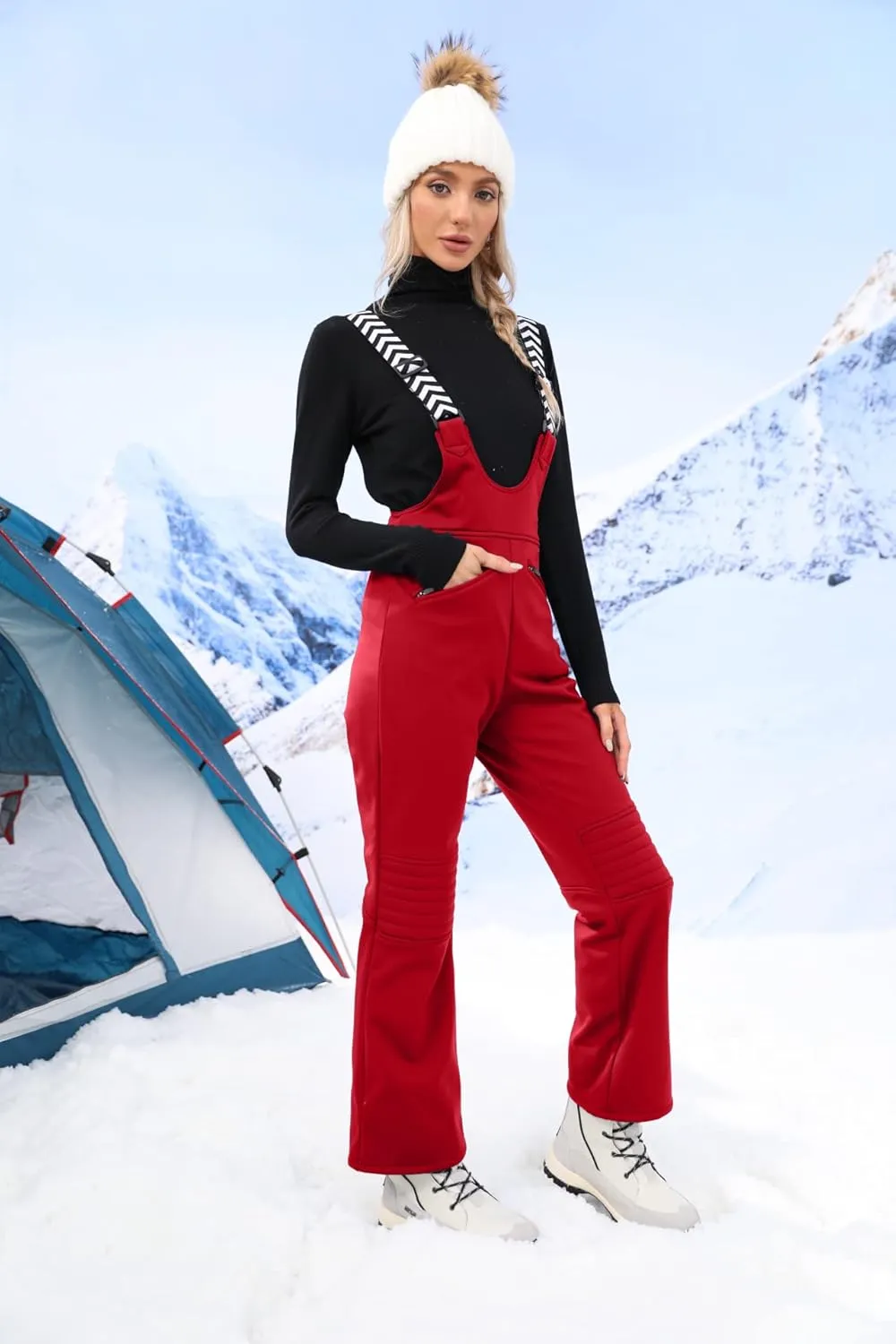 Aoysky Women's Snow Bibs Insulated Bib Overalls Waterproof Ski Bibs Windproof Ski Pants Breathable Snowsuit