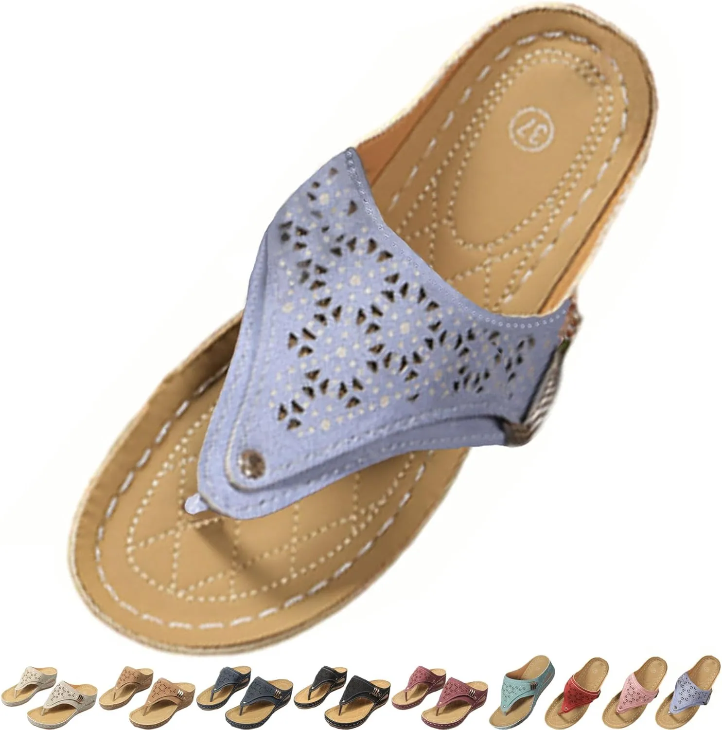 Avylays Orthopedic Sandals, Breathable Mesh Sports Sandals With Non-Slip Sole, Wedge Heel Thick-Soled Slippers Womens