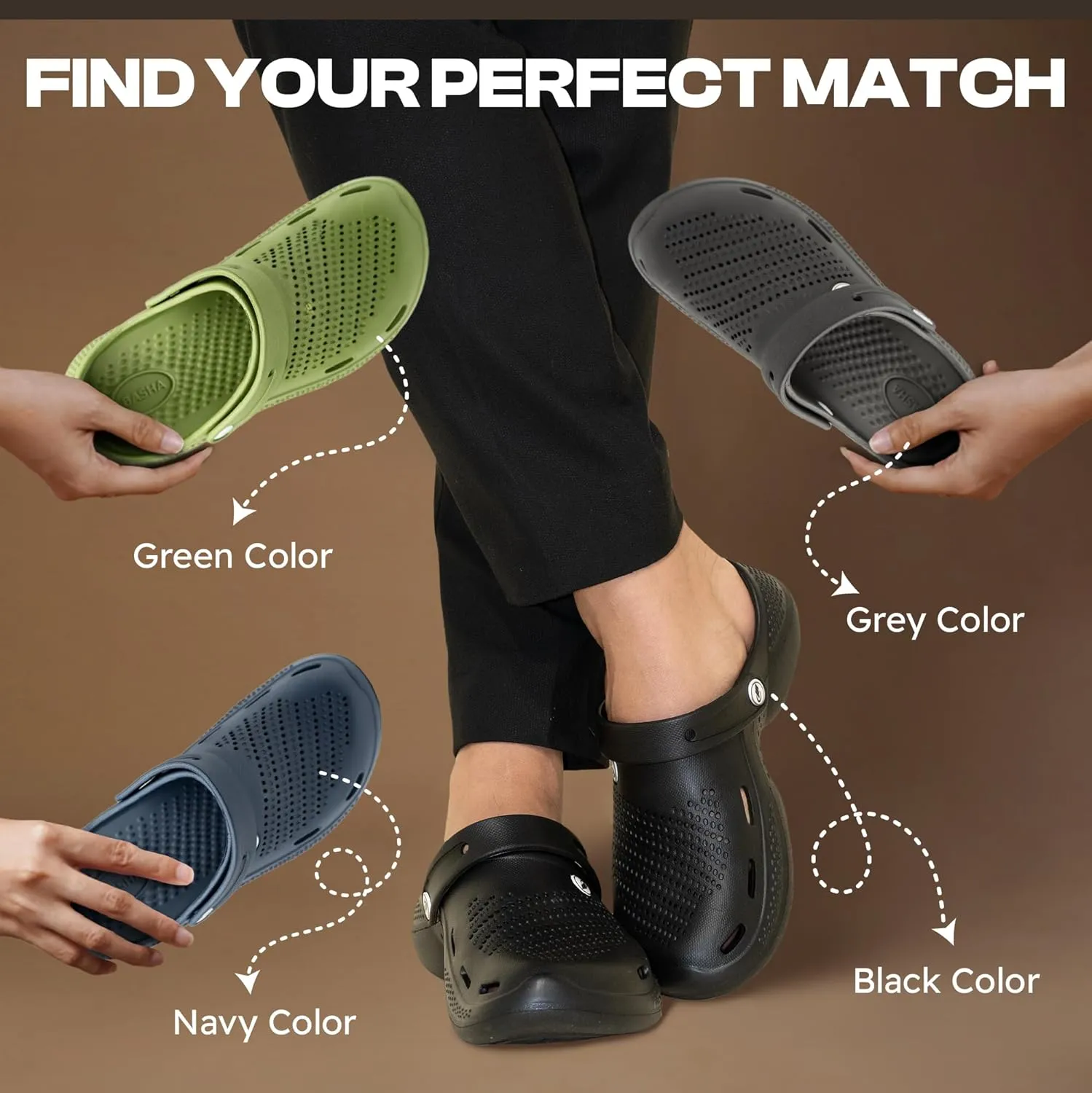 Basha Unisex Garden Clogs Slippers Sandals for Men and Women, Great for Outdoor