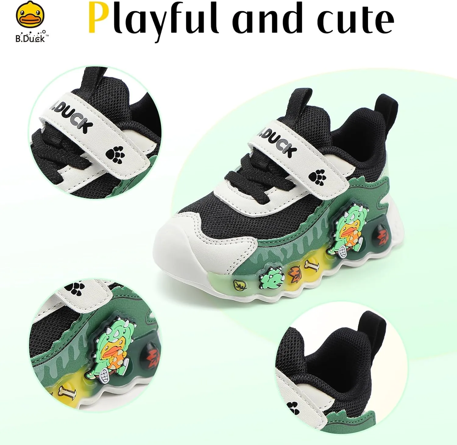 B.Duck Toddler Shoes for Girl and Boy Kids Shoes Toddler Sneakers Girls Shoes [Cute Cartoon Duck] Toddler Running Shoes Toddler Sneakers for Toddler/Little Kid Shoes Size 6-12