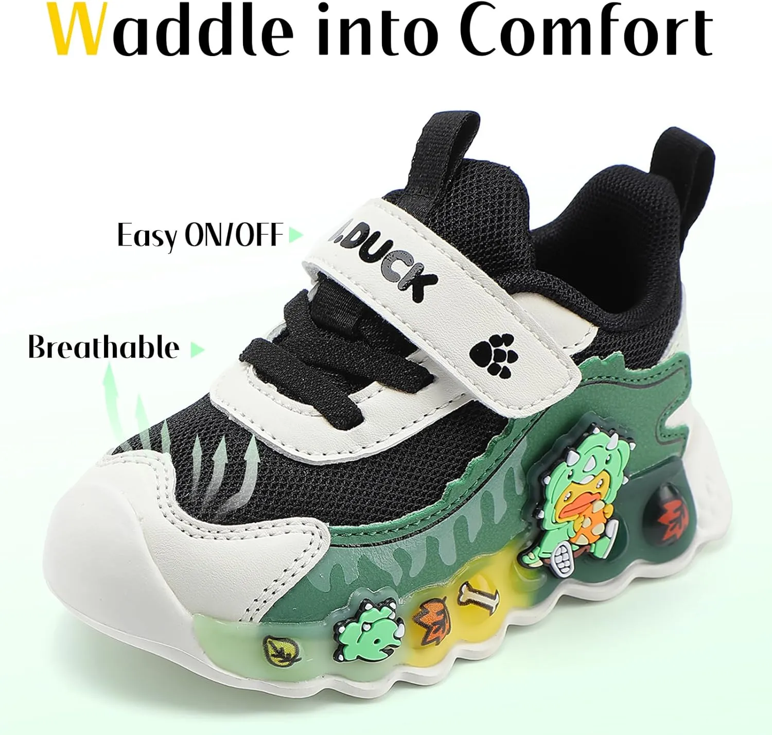 B.Duck Toddler Shoes for Girl and Boy Kids Shoes Toddler Sneakers Girls Shoes [Cute Cartoon Duck] Toddler Running Shoes Toddler Sneakers for Toddler/Little Kid Shoes Size 6-12