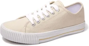 BENEKER Women's Fashion Sneakers Low Top Lace Up Canvas Sneakers Comfort Tennis Shoes Casual Walking Shoes