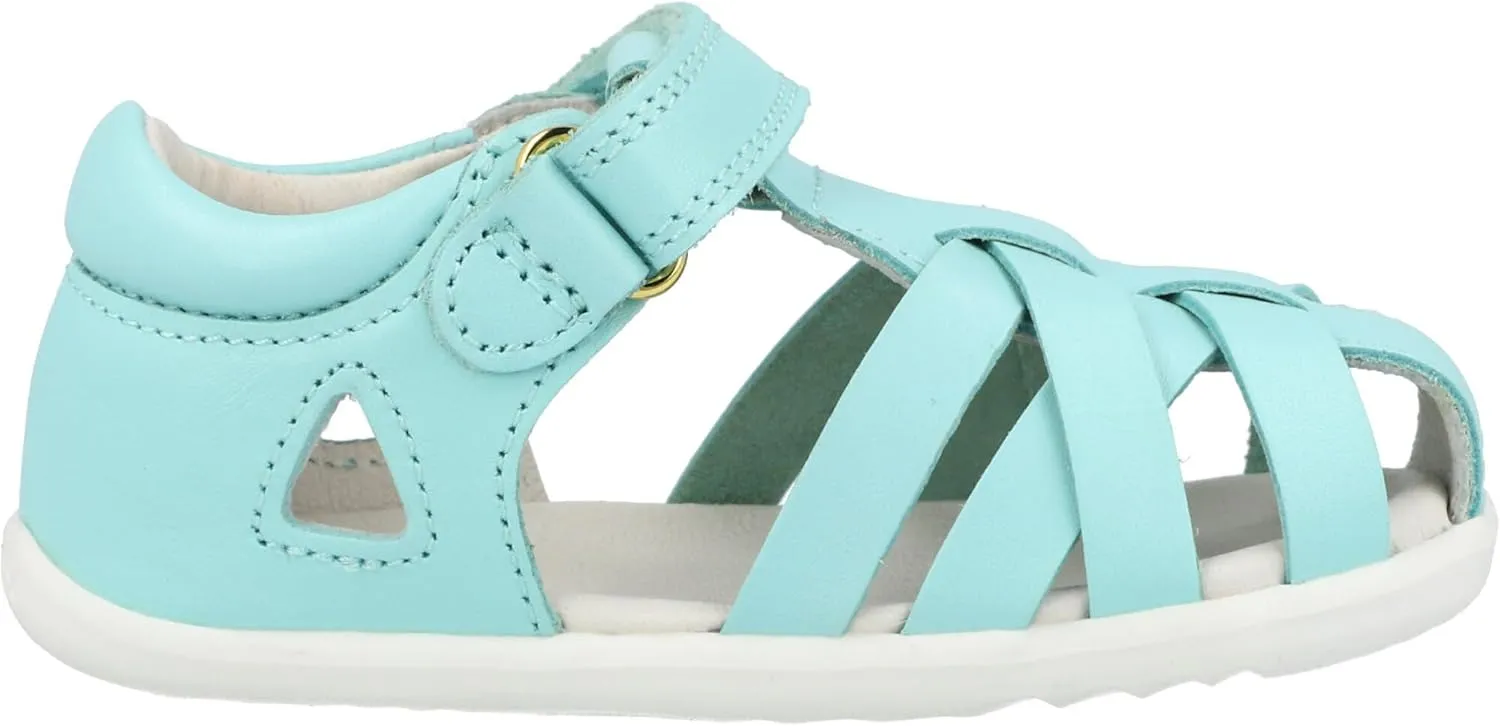 Bobux Step Up Tropicana II Mist Sandals Quickdry Leather Kids Closed-Toe Adjustable Strap