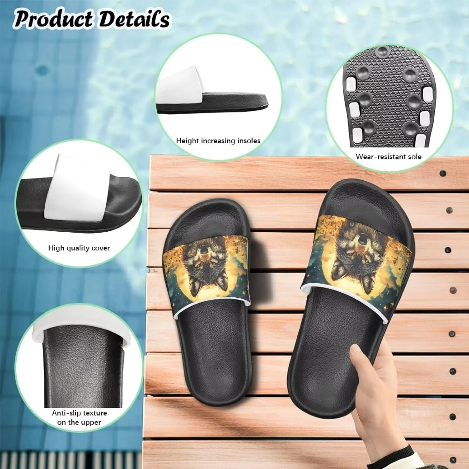 Boys Slides Sandal Non-slip Kids Pool Slides for Beach Lightweight