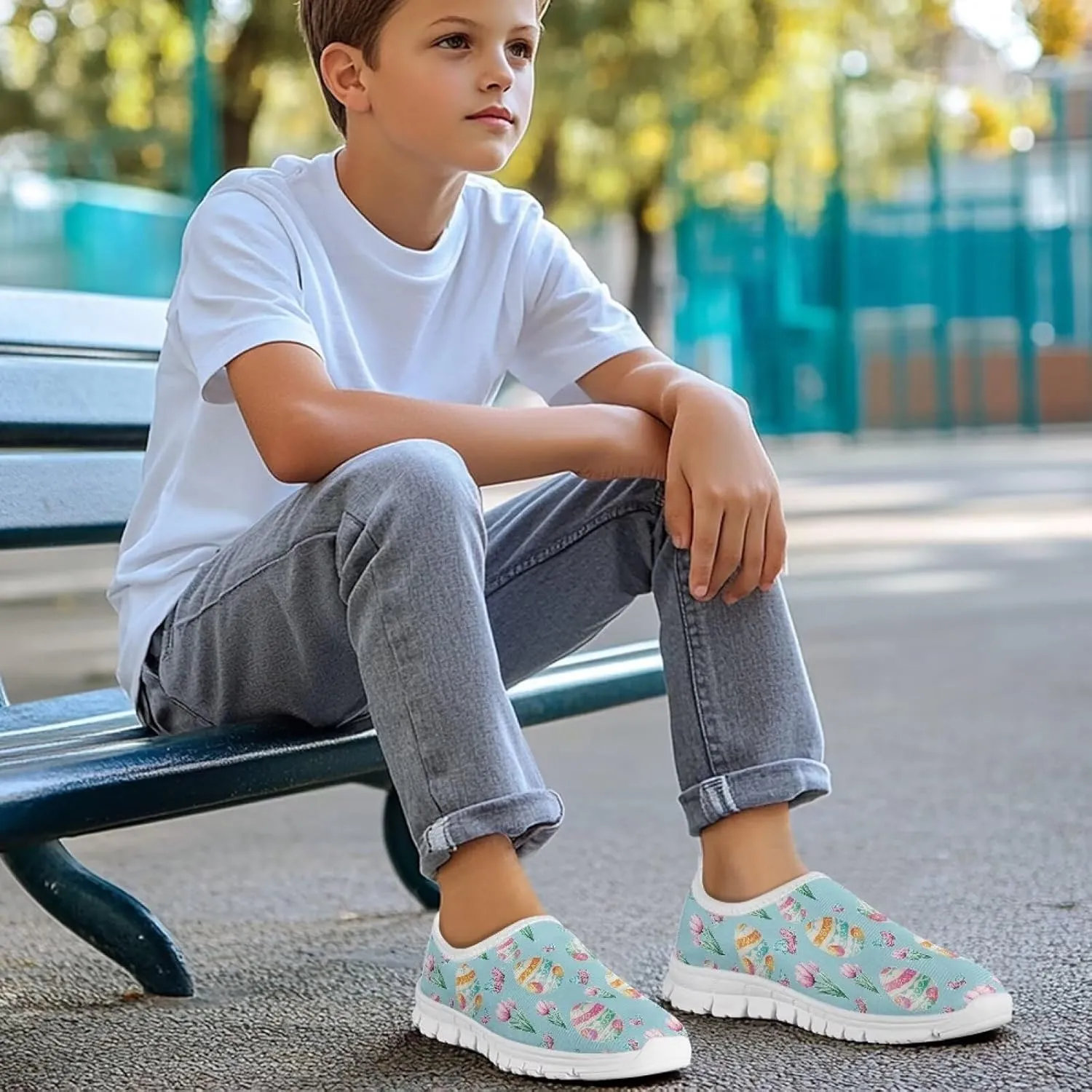 Boys Slip On Shoes Novelty Print Kids School Running Shoes for Holiday