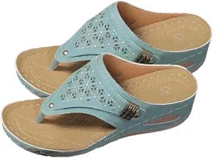 Breathable Mesh Sports Sandals,Arch Support Wedge Summer Orthopedic Slippers,Women Platform Wedges Thick-Soled Slipper