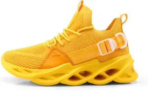 Breathable Mesh Stylish High Top Slip On Sneakers for Men Lightweight Blade Sole Design Sports Streetwear Shoes for Running Walking Gym Fashion Daily Wear