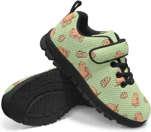 Capybara Print Boys Girls Outdoor Sneakers Breathable Athletic Shoes Non Slip Running Tennis Sneaker
