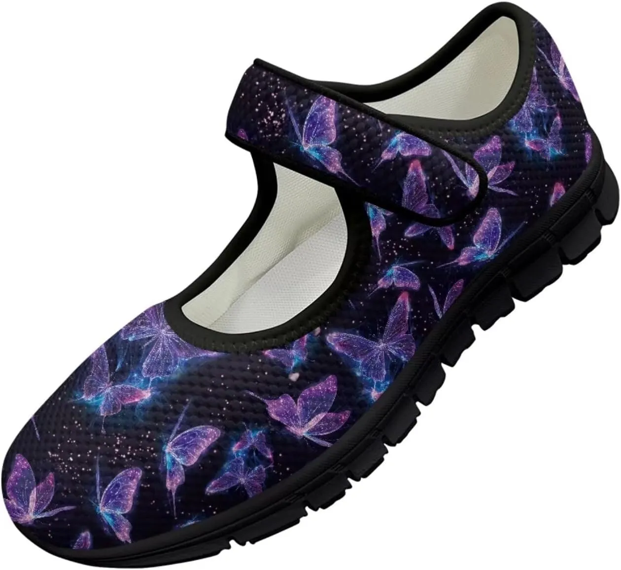 chaqlin Butterfly Dress Mary Jane Flats Slip On Womens Wide Comfortable Shoes Fashion Low Cut Breathable Strap Tennis Sneaker