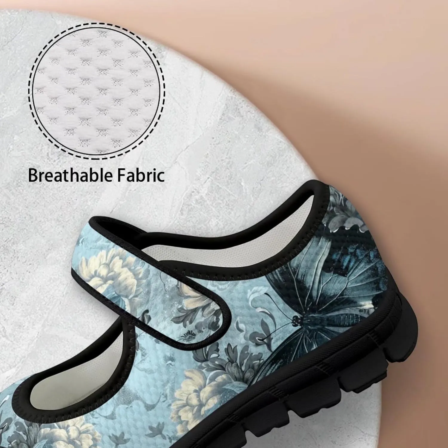 chaqlin Butterfly Dress Mary Jane Flats Slip On Womens Wide Comfortable Shoes Fashion Low Cut Breathable Strap Tennis Sneaker