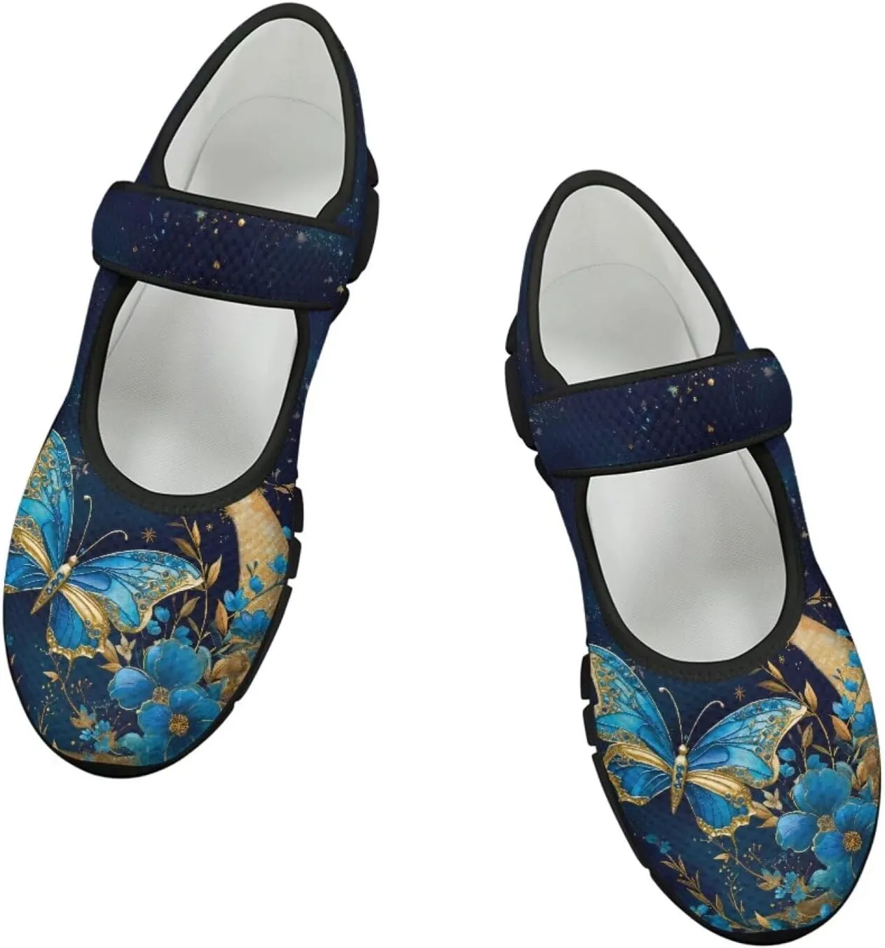 chaqlin Butterfly Dress Mary Jane Flats Slip On Womens Wide Comfortable Shoes Fashion Low Cut Breathable Strap Tennis Sneaker