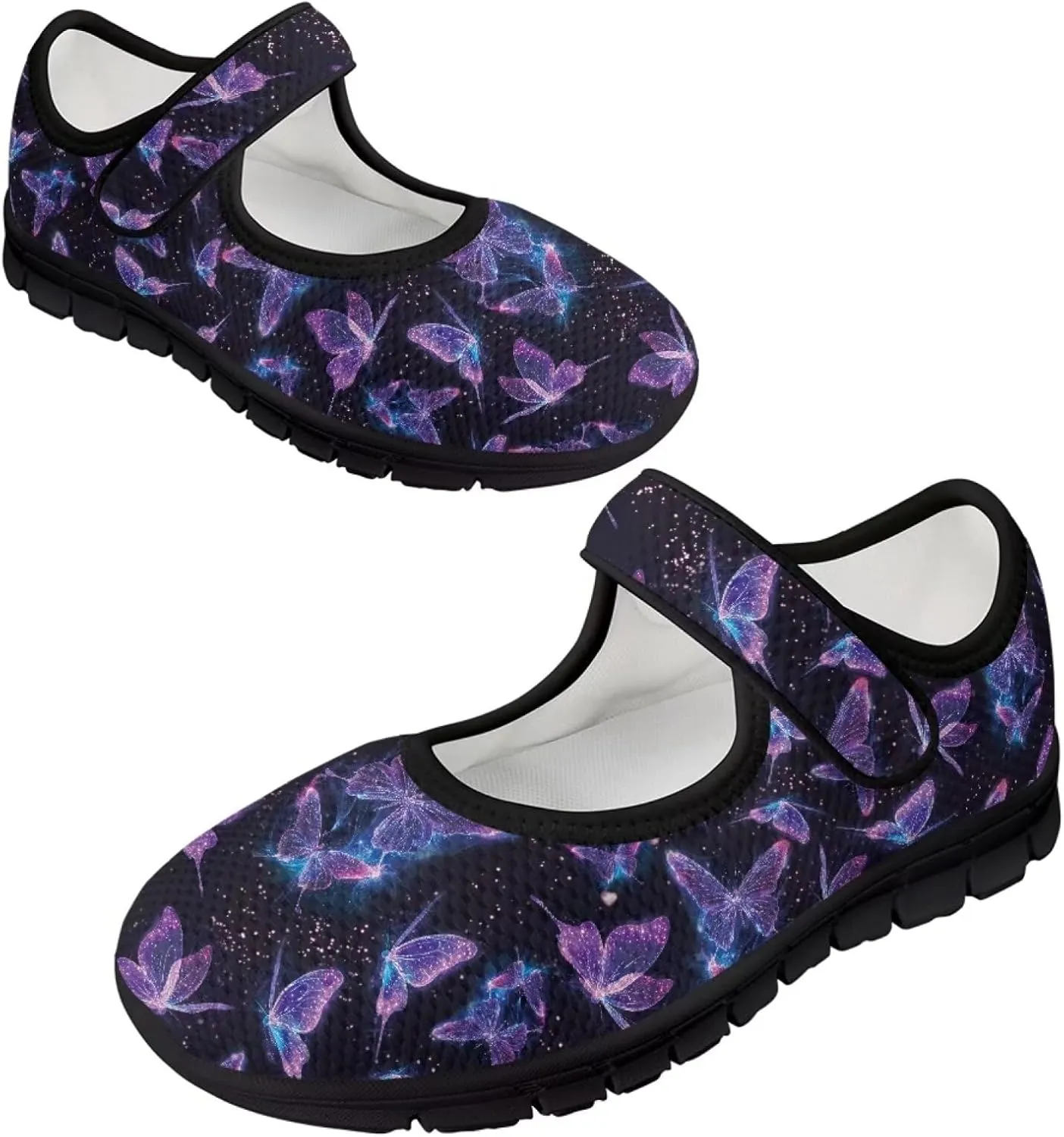 chaqlin Butterfly Dress Mary Jane Flats Slip On Womens Wide Comfortable Shoes Fashion Low Cut Breathable Strap Tennis Sneaker