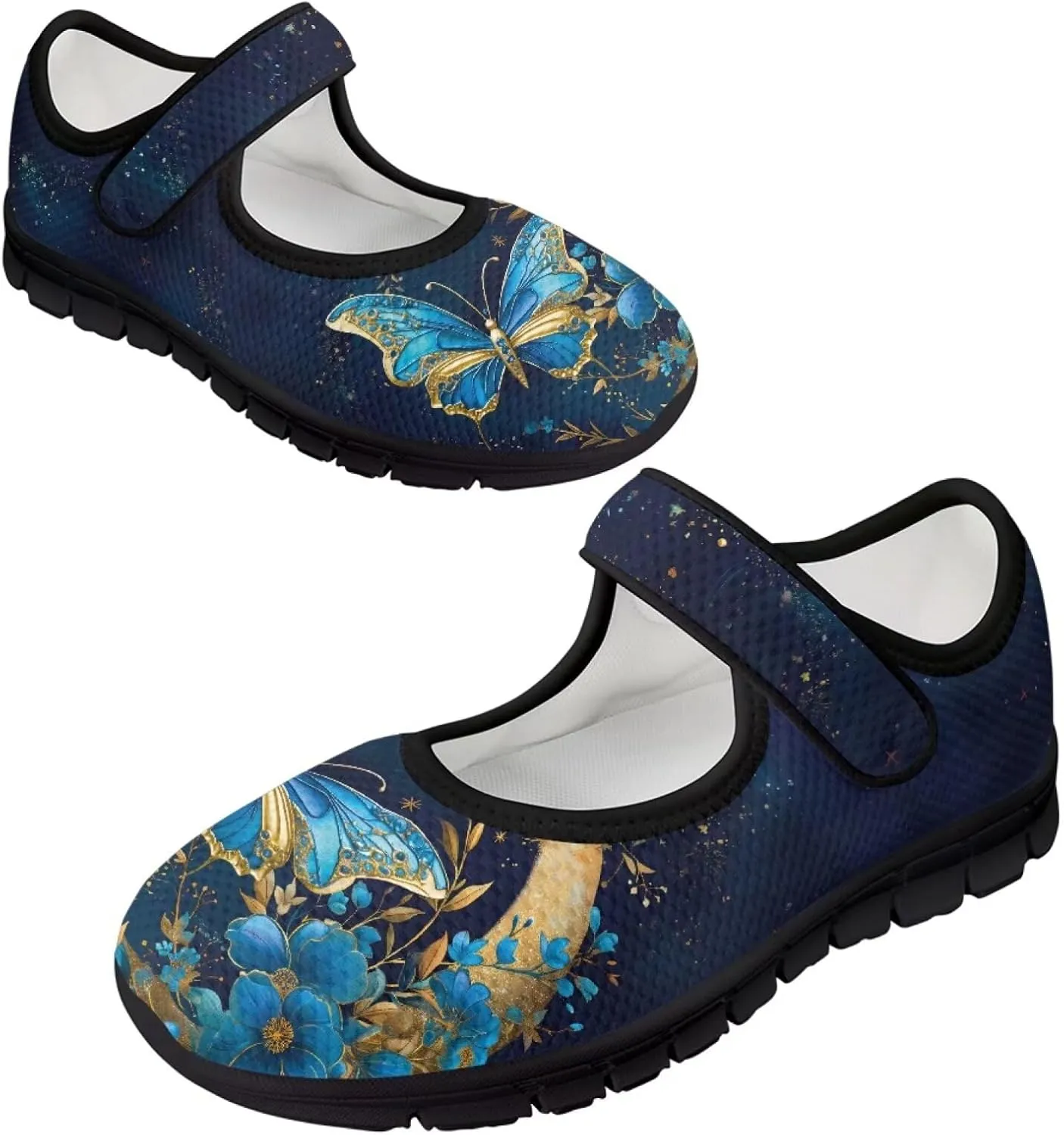 chaqlin Butterfly Dress Mary Jane Flats Slip On Womens Wide Comfortable Shoes Fashion Low Cut Breathable Strap Tennis Sneaker