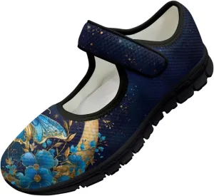 chaqlin Butterfly Dress Mary Jane Flats Slip On Womens Wide Comfortable Shoes Fashion Low Cut Breathable Strap Tennis Sneaker