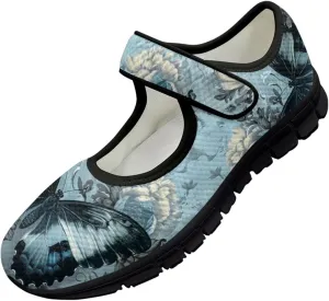 chaqlin Butterfly Dress Mary Jane Flats Slip On Womens Wide Comfortable Shoes Fashion Low Cut Breathable Strap Tennis Sneaker