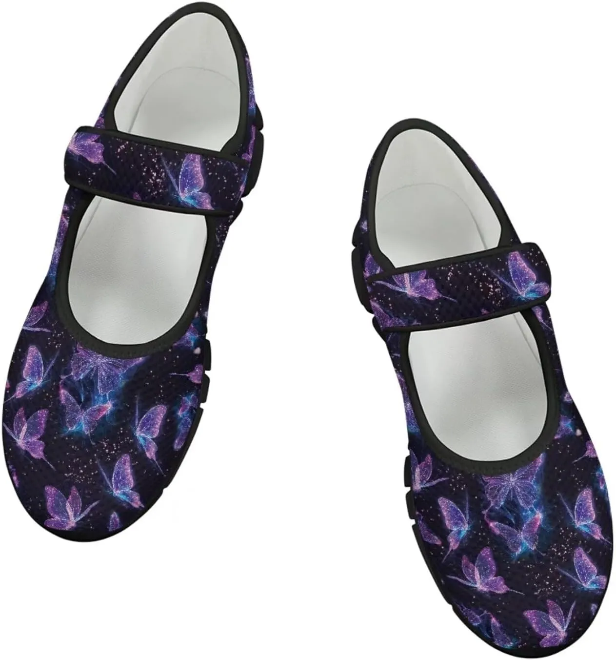 chaqlin Butterfly Dress Mary Jane Flats Slip On Womens Wide Comfortable Shoes Fashion Low Cut Breathable Strap Tennis Sneaker
