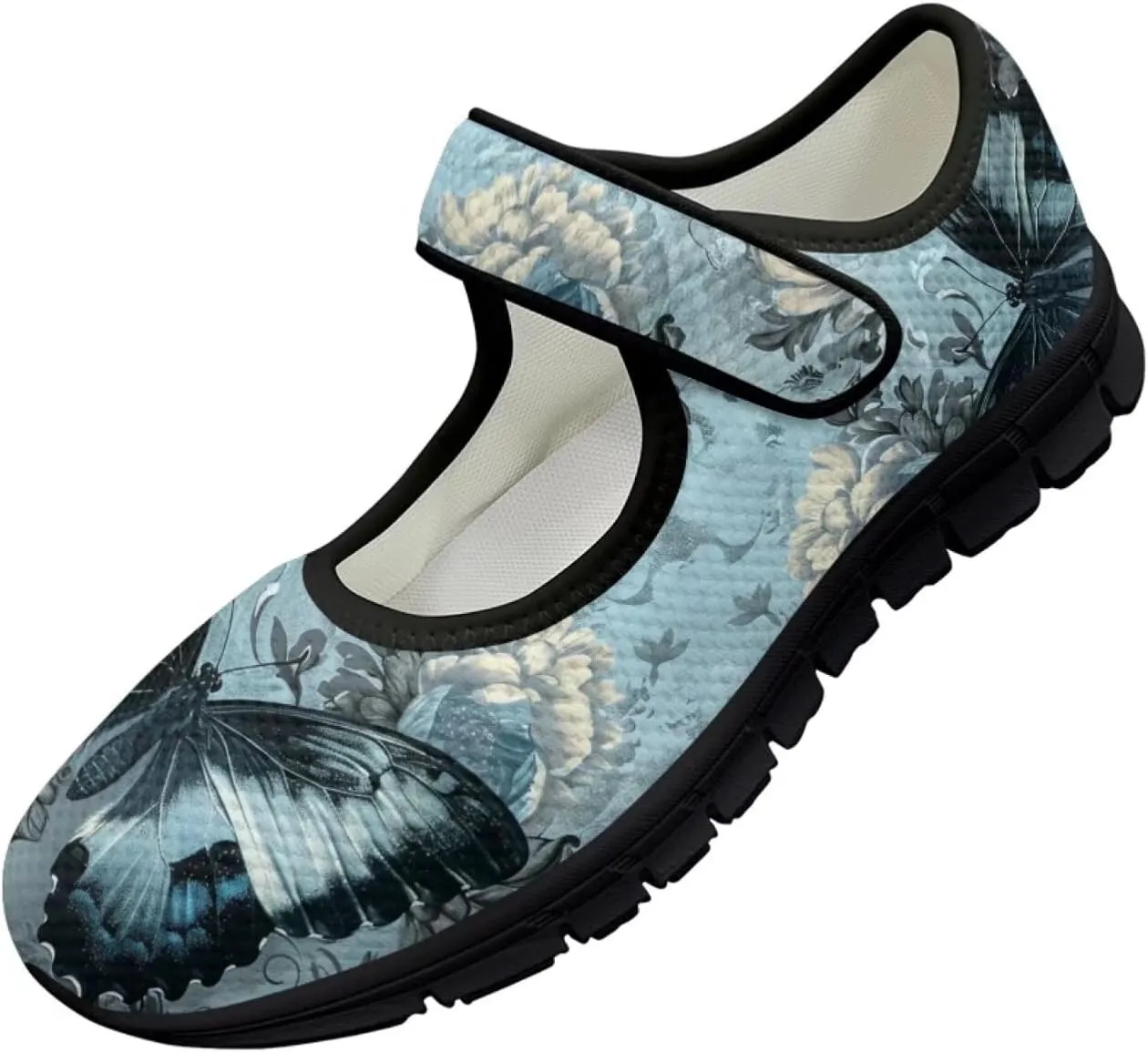 chaqlin Butterfly Dress Mary Jane Flats Slip On Womens Wide Comfortable Shoes Fashion Low Cut Breathable Strap Tennis Sneaker
