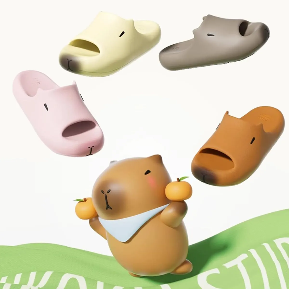 ChayChax Women Men Capybara Sandals Cloud Novelty Cute Slides Cartoon Animal Summer Slippers Non Slip Beach Pool Shower Shoes
