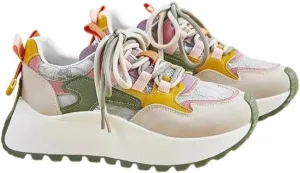 Color-Blocked Chunky Sneakers for Women & Girls Trendy Platform 4.5cm Walking Shoes for Travel & Gifts