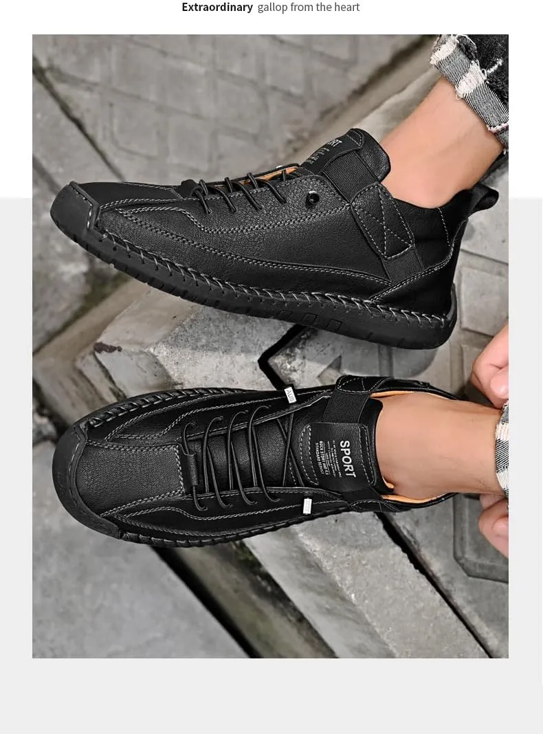 Comfortable and Breathable Men's Lace-up Sneakers for Casual Walking