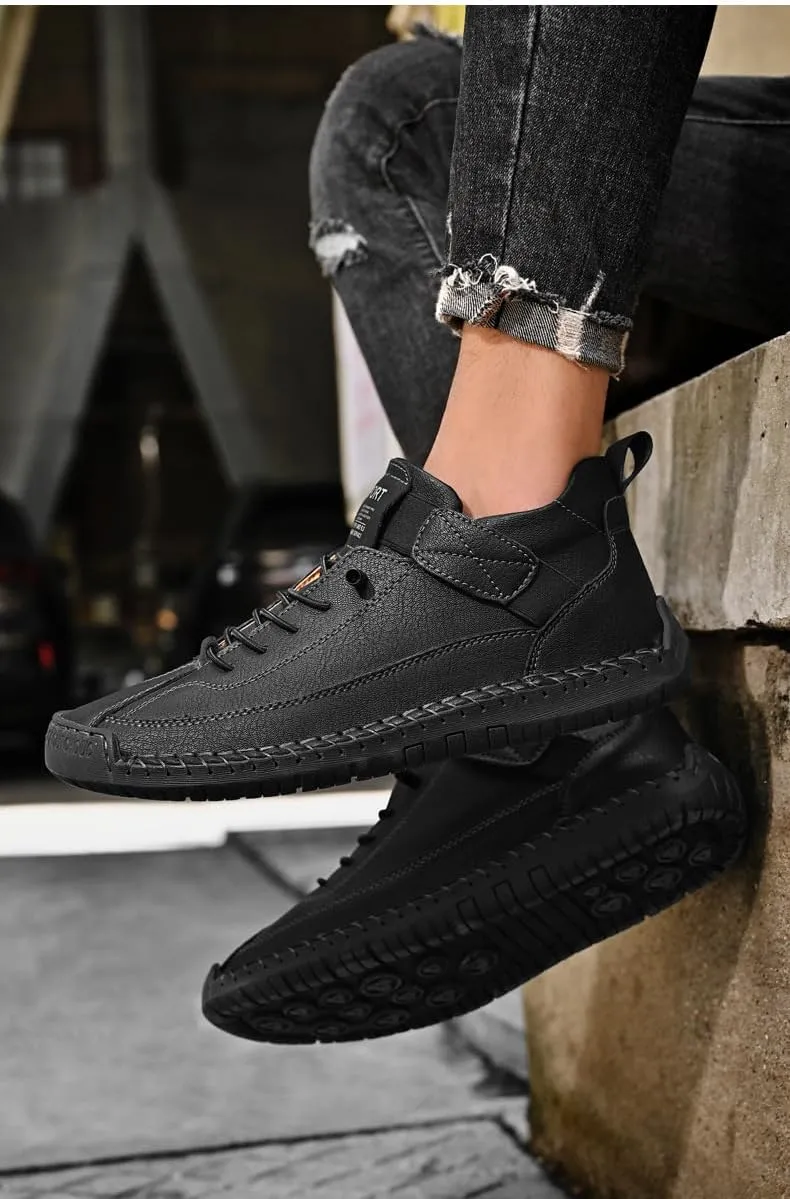 Comfortable and Breathable Men's Lace-up Sneakers for Casual Walking