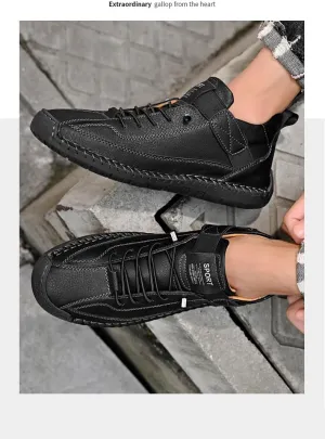 Comfortable and Breathable Men's Lace-up Sneakers for Casual Walking
