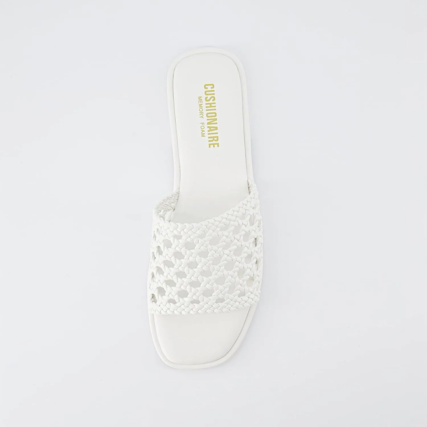 CUSHIONAIRE Women's Temptest basket weave slide sandal  Memory Foam, Wide Widths Available