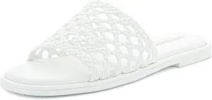 CUSHIONAIRE Women's Temptest basket weave slide sandal  Memory Foam, Wide Widths Available