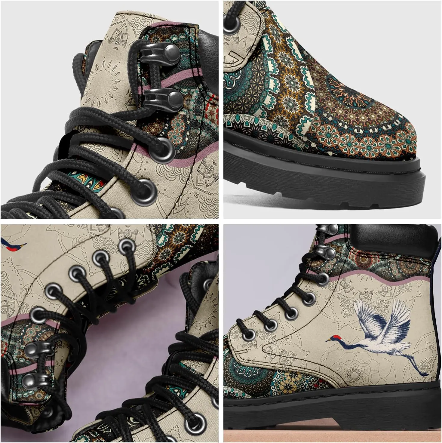 Custom Flower Mandala Animal Print Boots for Women Fashion Boots Winter Boots for Girl Lady