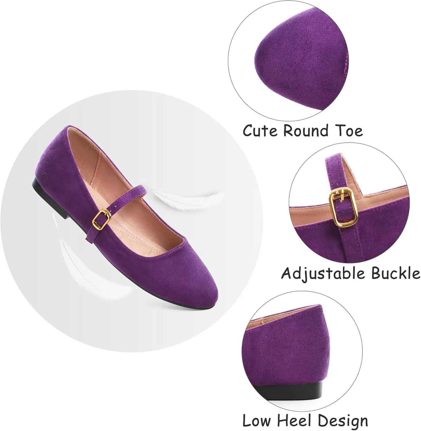 Dear Time Women's Ballets Flats Comfortable Office Work Flat Shoes Slip-on Loafers Casual Walking Driving Shoes
