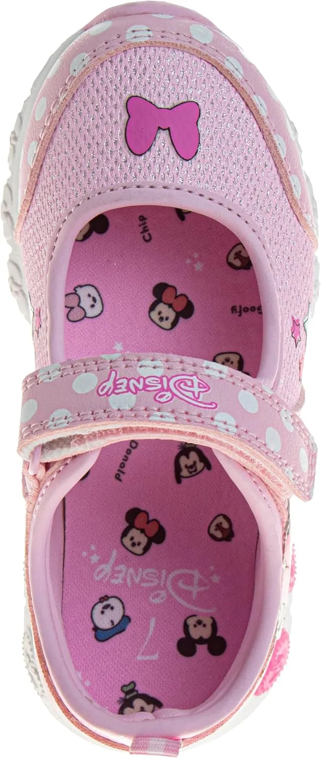 Disney Princess and Minnie Mary Jane Sandals for Girls - Strap Floral Shoes Light-Up Sneakers for Girls - Size Toddler to Little Kids