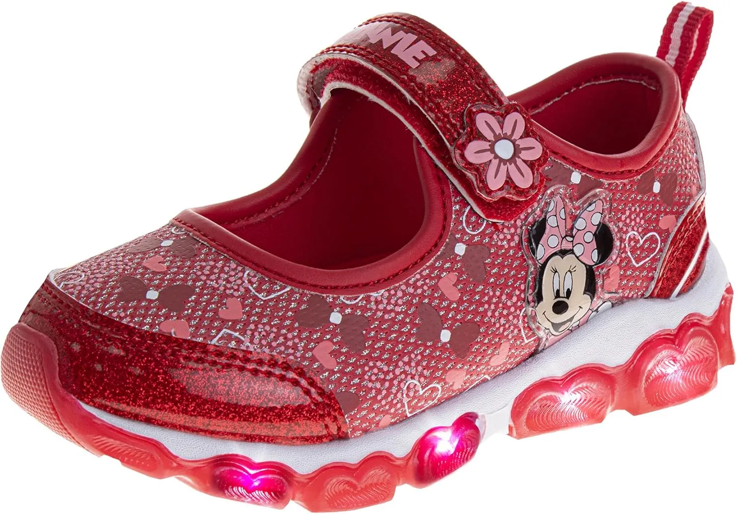 Disney Princess and Minnie Mary Jane Sandals for Girls - Strap Floral Shoes Light-Up Sneakers for Girls - Size Toddler to Little Kids