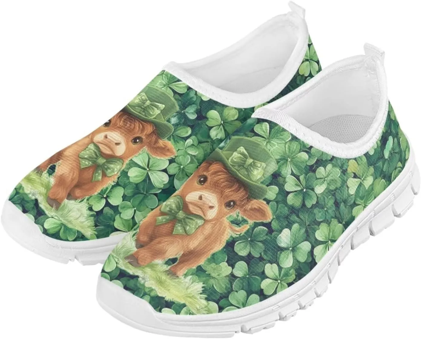 Doojoayie Girls St Patrick's Day Shoes Slip On Running Shoes Kids Holiday Present