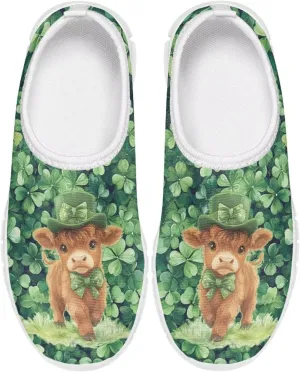 Doojoayie Girls St Patrick's Day Shoes Slip On Running Shoes Kids Holiday Present